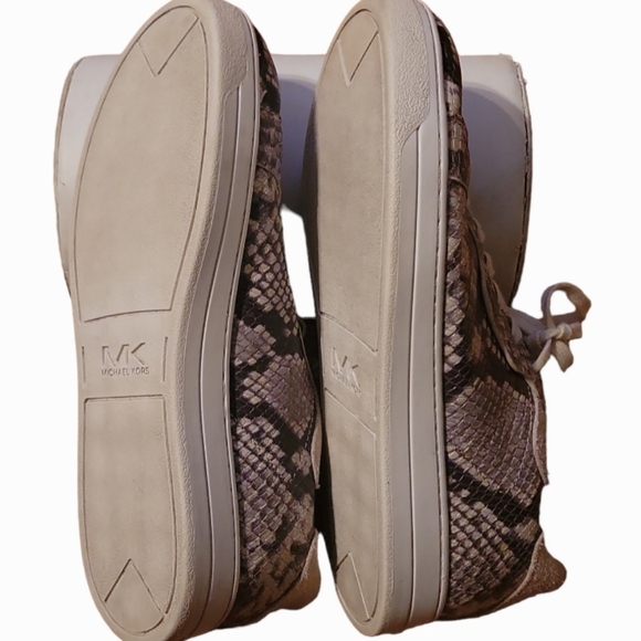 Michael Kors Keating Snake Print Lace-Up Platform Sneakers Size 7 - Picture 7 of 8